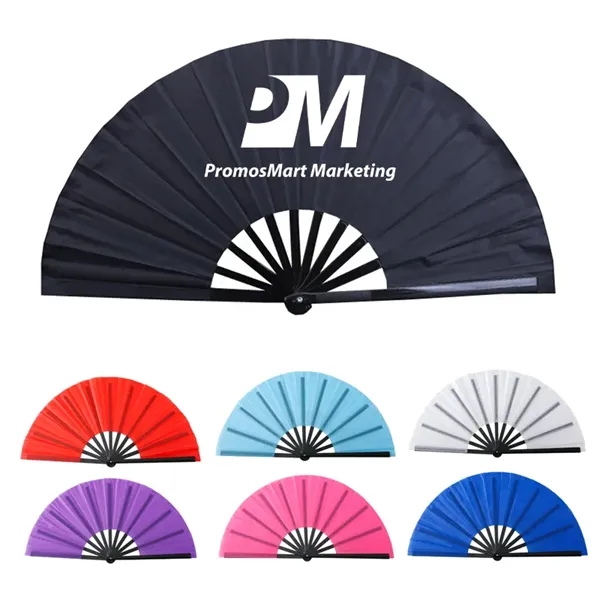 Large Folding Fabric Hand Fans Performance Kung Fu Fan